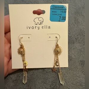 Ivory Ella Gold and Crystal Star Earrings
